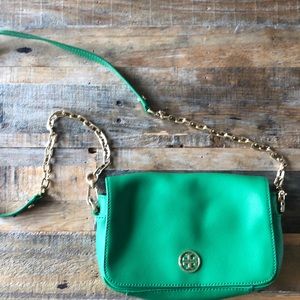 Tory Burch Green Crossbody Clutch